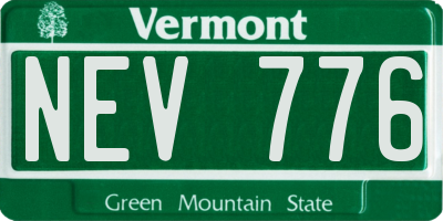 VT license plate NEV776