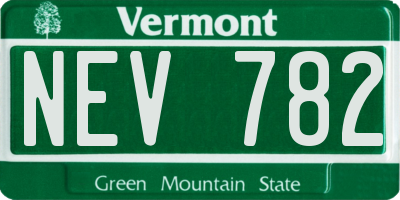 VT license plate NEV782