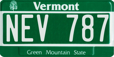 VT license plate NEV787