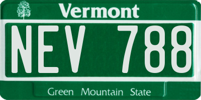 VT license plate NEV788