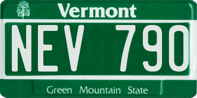 VT license plate NEV790