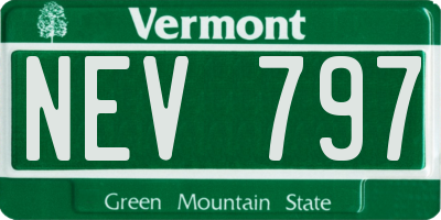 VT license plate NEV797