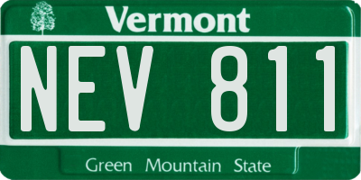 VT license plate NEV811