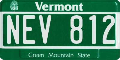 VT license plate NEV812