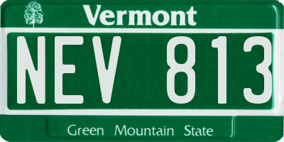 VT license plate NEV813
