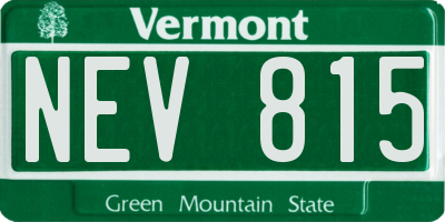 VT license plate NEV815