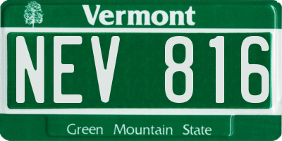 VT license plate NEV816