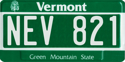 VT license plate NEV821