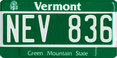 VT license plate NEV836