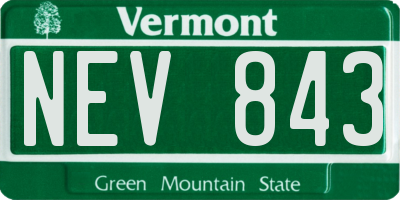 VT license plate NEV843