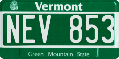 VT license plate NEV853