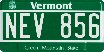 VT license plate NEV856