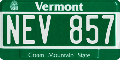 VT license plate NEV857