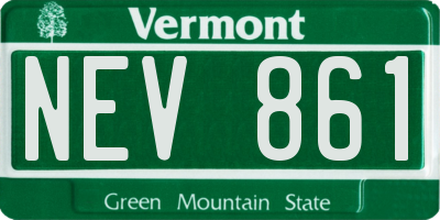 VT license plate NEV861