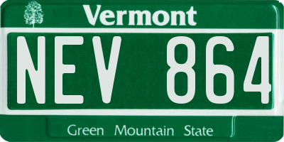 VT license plate NEV864