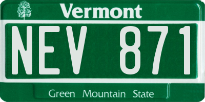 VT license plate NEV871
