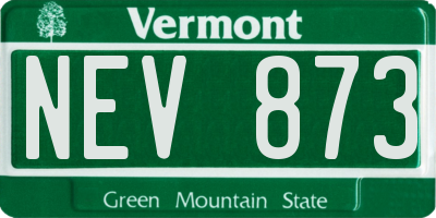 VT license plate NEV873