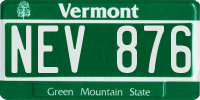VT license plate NEV876