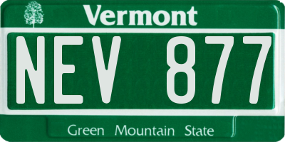 VT license plate NEV877