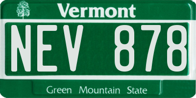 VT license plate NEV878