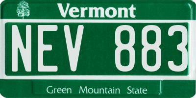 VT license plate NEV883
