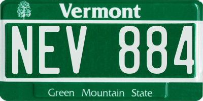 VT license plate NEV884
