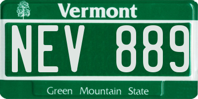 VT license plate NEV889