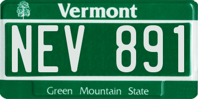 VT license plate NEV891