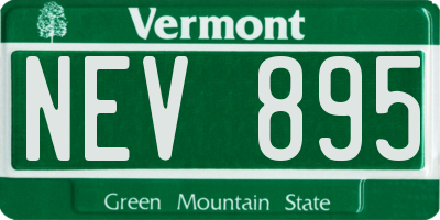 VT license plate NEV895