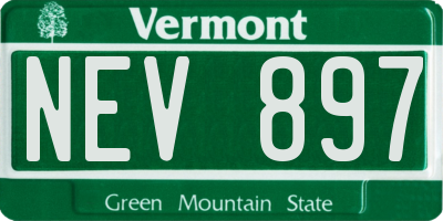 VT license plate NEV897