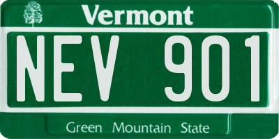 VT license plate NEV901