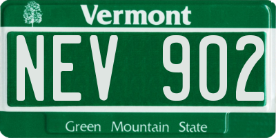 VT license plate NEV902