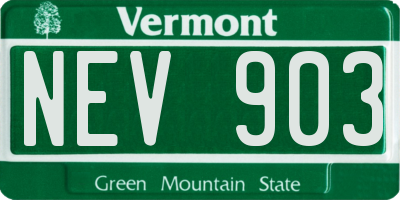 VT license plate NEV903