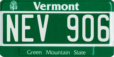 VT license plate NEV906