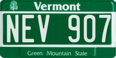 VT license plate NEV907