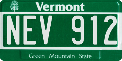 VT license plate NEV912