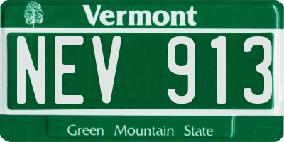 VT license plate NEV913