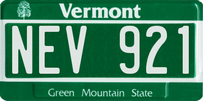 VT license plate NEV921