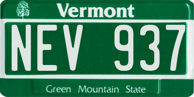 VT license plate NEV937