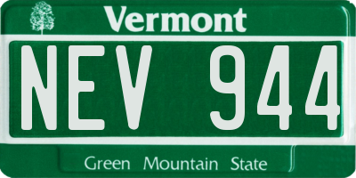 VT license plate NEV944