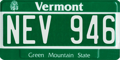 VT license plate NEV946