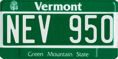 VT license plate NEV950