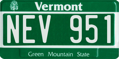 VT license plate NEV951