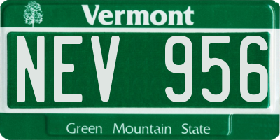 VT license plate NEV956
