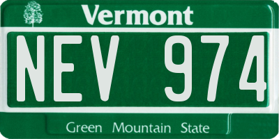 VT license plate NEV974