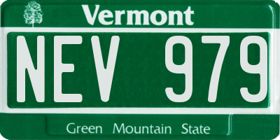 VT license plate NEV979