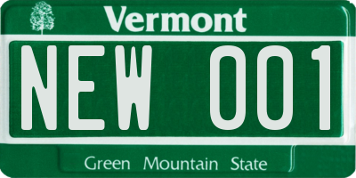 VT license plate NEW001