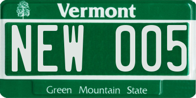 VT license plate NEW005