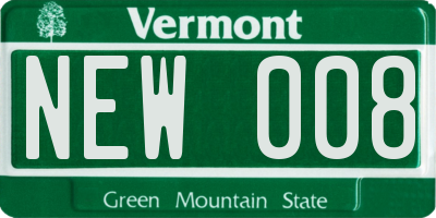 VT license plate NEW008