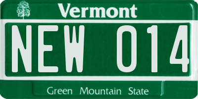 VT license plate NEW014